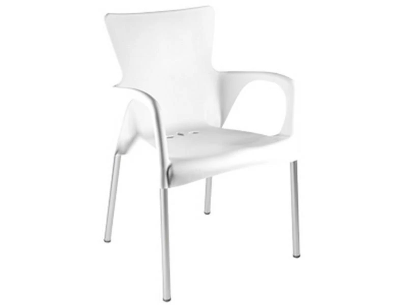 Lesli Tuin-stapelstoel Bella Kunststof Wit 1 Lesli Tuin-stapelstoel Bella Kunststof Wit