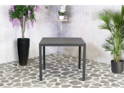 Sensline Jersey Tuintafel Polywood 90 Antraciet