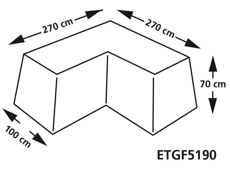 Eurotrail Hoes Voor Lounge Bank L 270 - 270 2 Eurotrail Hoes Voor Lounge Bank L 270 - 270 - Afbeelding 2