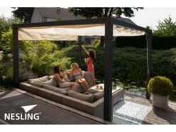 Nesling Aluminium Pergola Optiva Coolfit 402 X 402 Sand -Tuin- En Buitenwinkels 8 2 nesling aluminium pergola optiva coolfit 402 x 402 sand sfeer n760 501 373